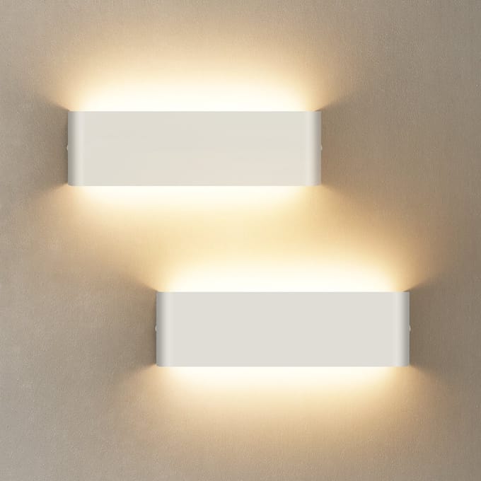 Oraymin Wandverlichting Trap & Gang - Binnen - 30CM - 12W - Up & Down - Wit - Set van 2