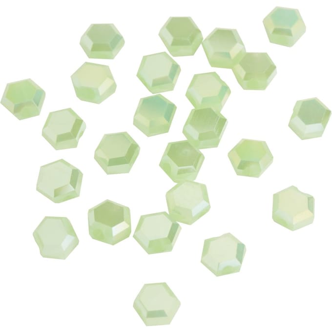 Glas geslepen kralen zeskant - Lichtgroen