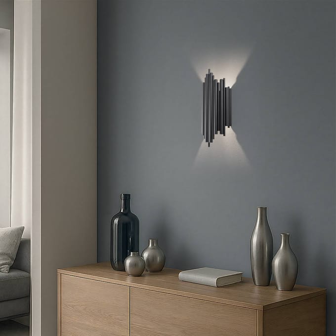 Opviq Wandlamp Reis, zwart, metaal, hoogte 50 cm