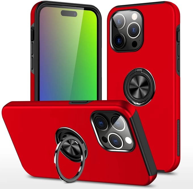 Backcover Shockproof Inclusief Screenprotector Gehard Glas - Hoesje Geschikt voor: iPhone 16 Pro Max - Rood
