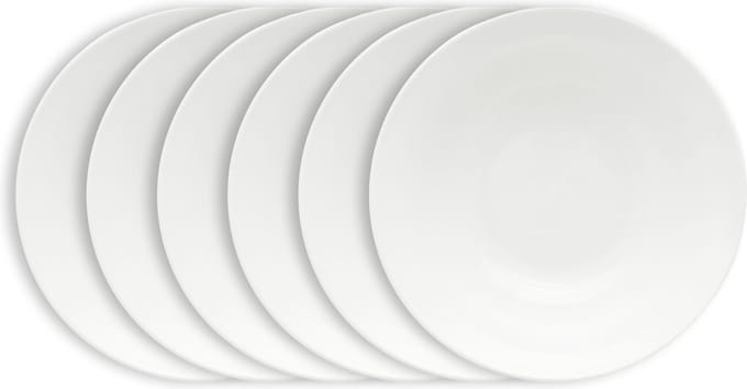 vtwonen Pastaborden - Serviesset van Diepe Borden - Bordenset 6 persoons - Soepbord van 25.5cm - Wit
