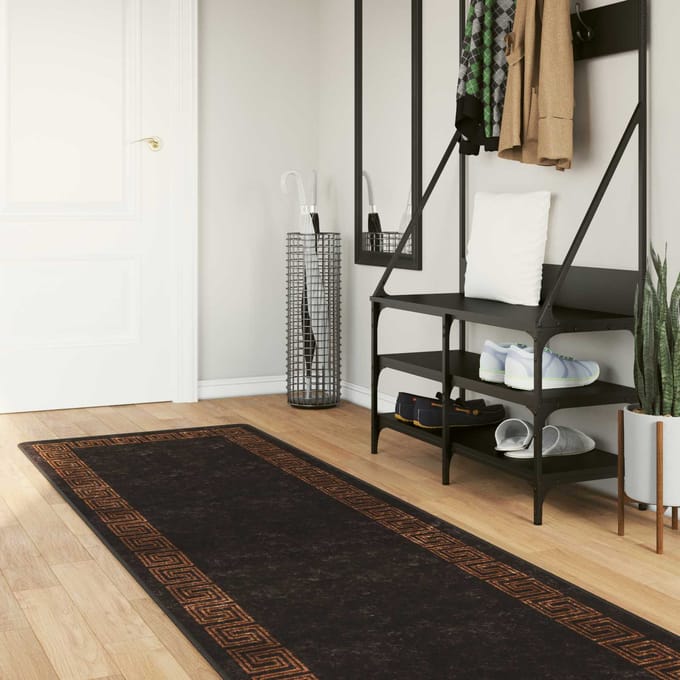 vidaXL - Tapijt - Runner - MARSA - Zwart - 100 - x - 450 - cm - Polyester - en - PVC