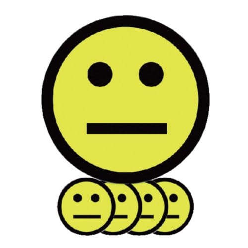 Magneet smiley 25mm emotie neutraal geel 5 stuks