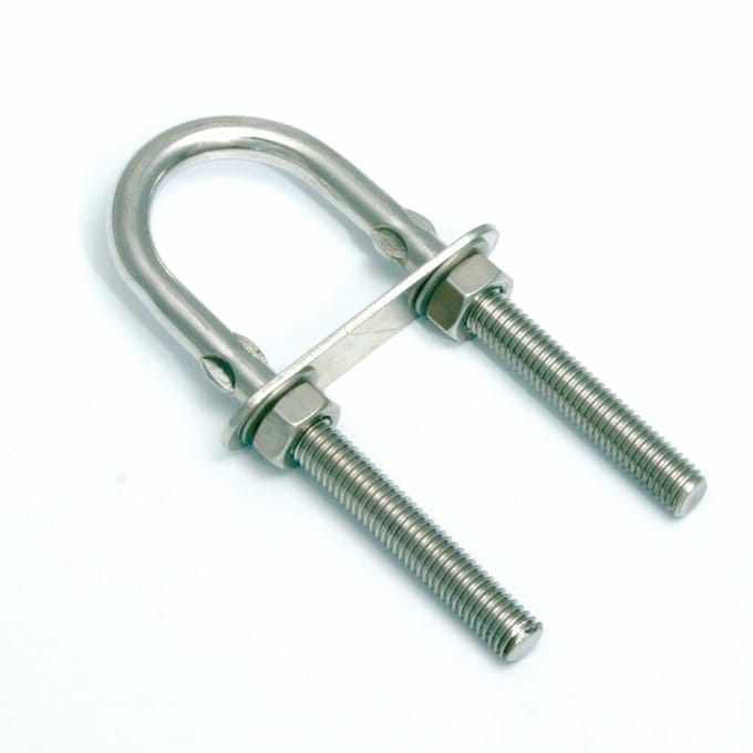 U-bout met contraplaat M8 x 80 mm RVS-304