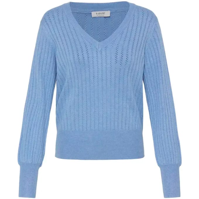 b.young - BYMMORLA VNECK POINTELLE - Dames - Gebreide truien