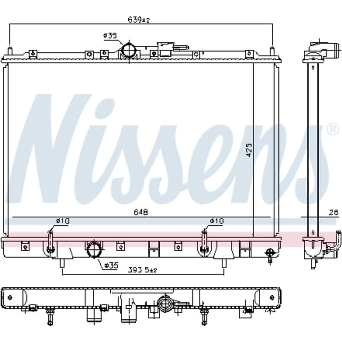 Radiator, motorkoeling NISSENS 628986