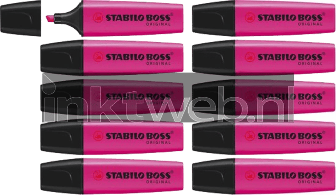 STABILO BOSS ORIGINAL - Markeerstift - Hoogtse Kwaliteit - Lila - Doos 10 Stuks