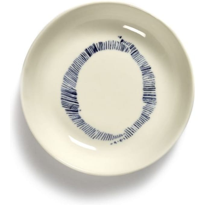 Serax Feast Schaal middel - Set - wit / stripes blauw