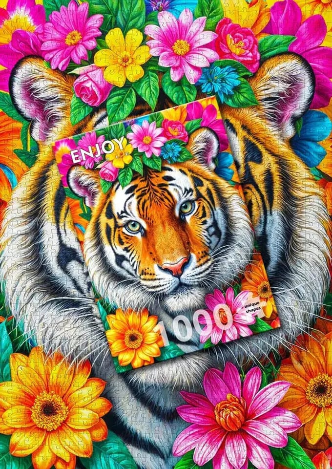 Enjoy Puzzle legpuzzel Stripes and Blooms 1000 stukjes karton.