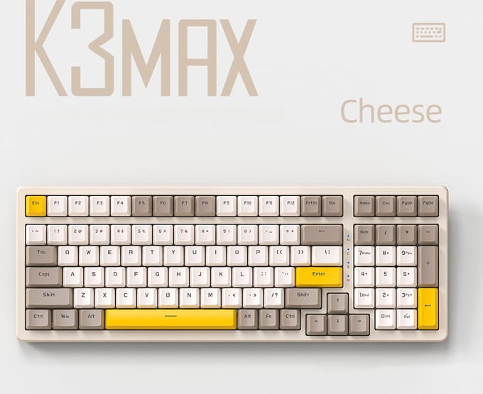 Fuegobird K3MAX Mechanisch Gaming Toetsenbord - 100keys - Gasket Mod - Rode Switch - QWERTY - Mechanical RGB Backlight Keyboard - Cheese