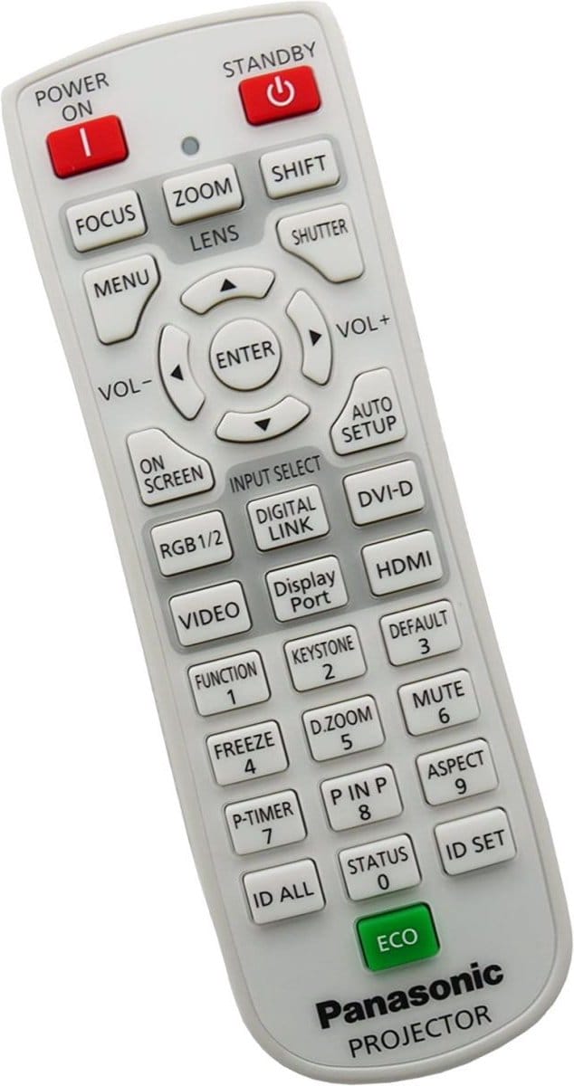 Afstandsbediening geschikt voor de PANASONIC PT-EX510E beamer, vervangt N2QAYA000081