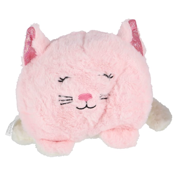 Pluche trendy omkeerbaar poes / hond 20 cm 2 assorti