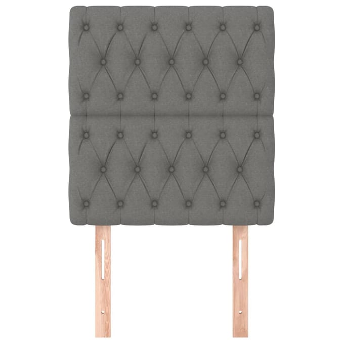 vidaXL - Hoofdbord - donkergrijs - 80x7x118/128 - cm - Stof