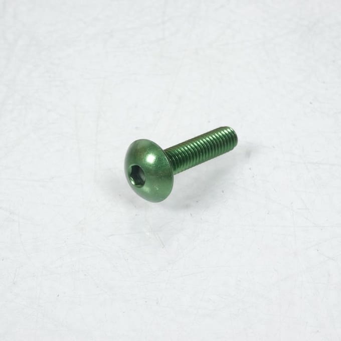 Vis Dôme large BTR 4mm M6 pas 100 25mm anodisé Vert 3AS Racing pour moto Neuf