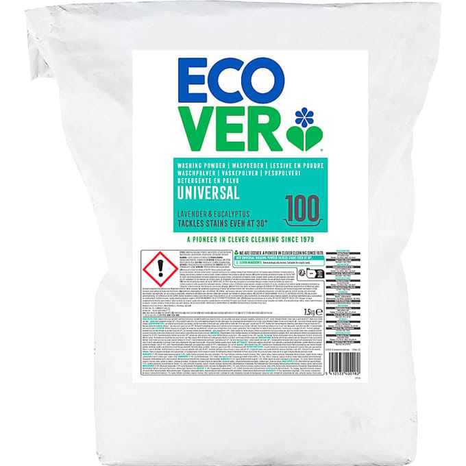 Ecover Waspoeder Universal Lavendel en Eucalyptus 7,5KG 100 wasbeu...