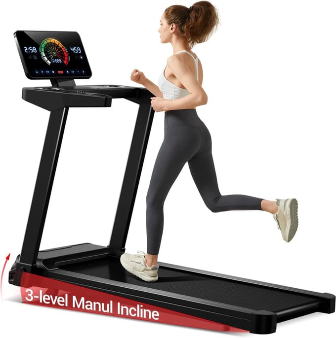 Loopband met 10% helling - Elektrische loopband - Snelheid 1-12 km/u - Motor 3,0 pk - LED-scherm - Oppervlak 40 x 97 cm - max. 120 kg