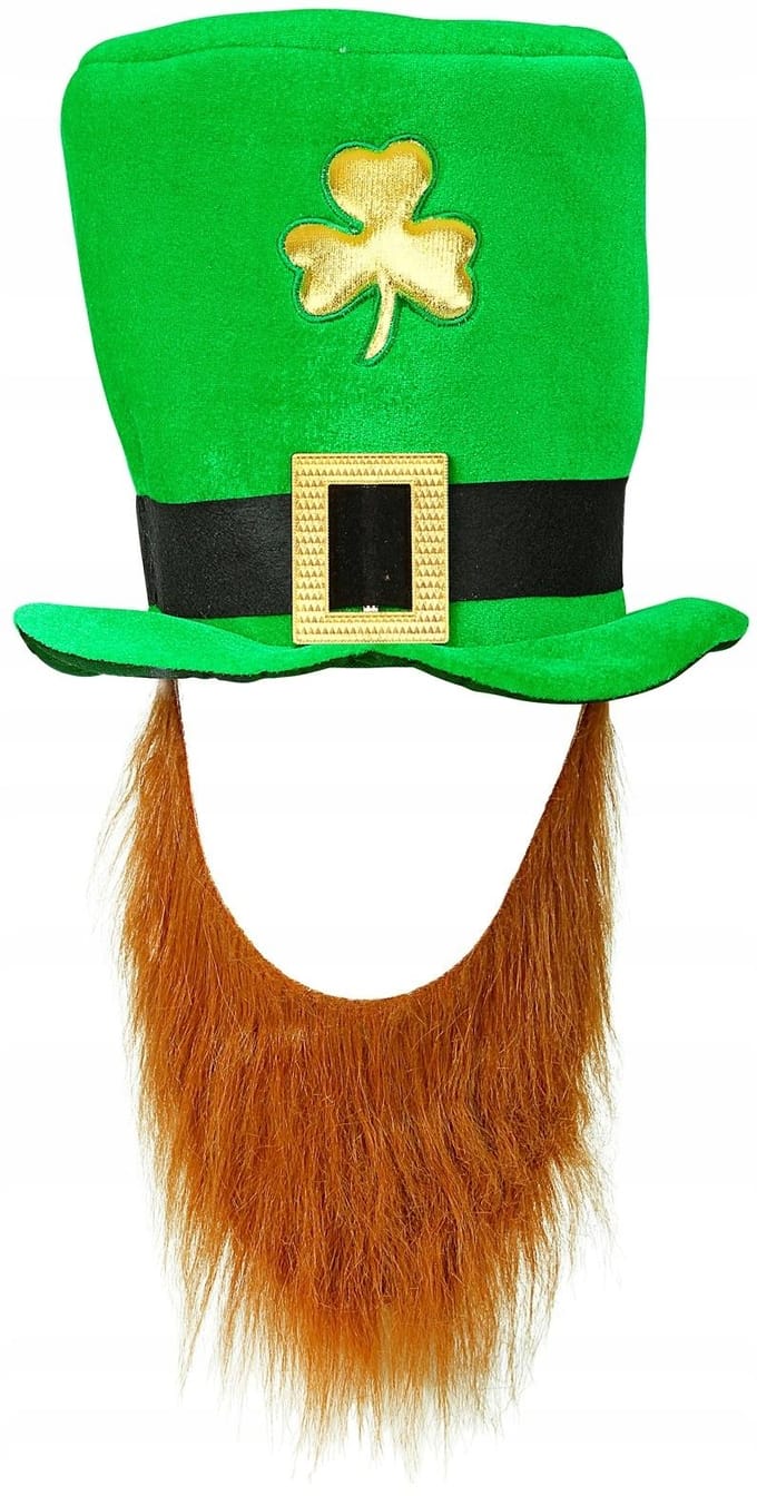 Chapeau Casquette avec Barbe Leprechaun Lutin Irlandais Saint-Patrick