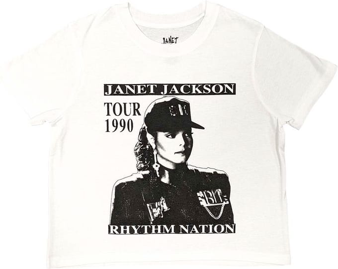Janet Jackson - Rhythm Nation Crop top - S - Wit