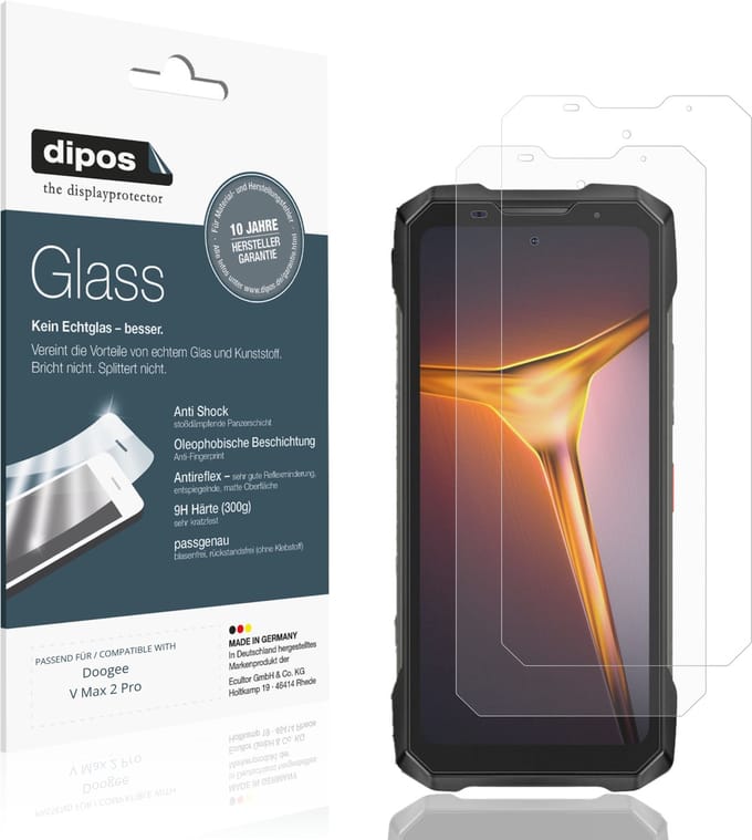dipos – 2x Matte Pantserfolie geschikt voor Doogee V Max 2 Pro | 9H Screenprotector