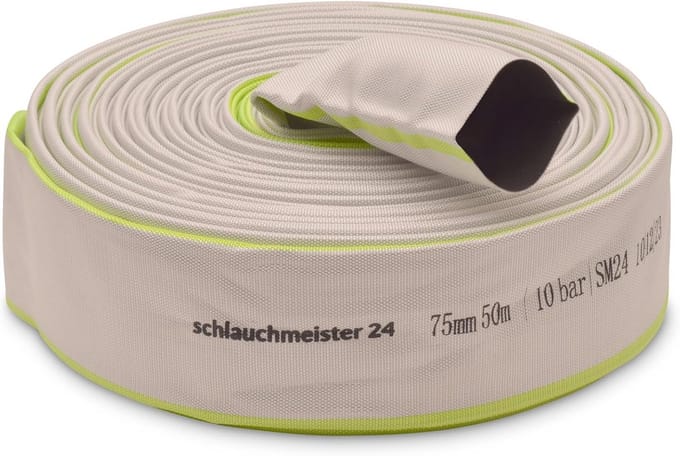 Weefselslang - Platte slang - Water Verpompen - Hoge Werkdruk - 50 Meter - Wit-groen