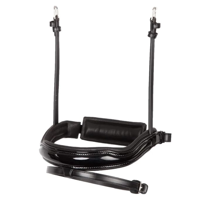 Paardenneusriem in anatomisch leer BR Equitation Pull-back Lacquer