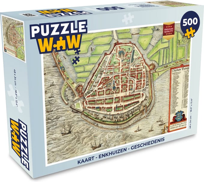 Puzzel Kaart - Enkhuizen - Geschiedenis - Legpuzzel - Puzzel 500 stukjes