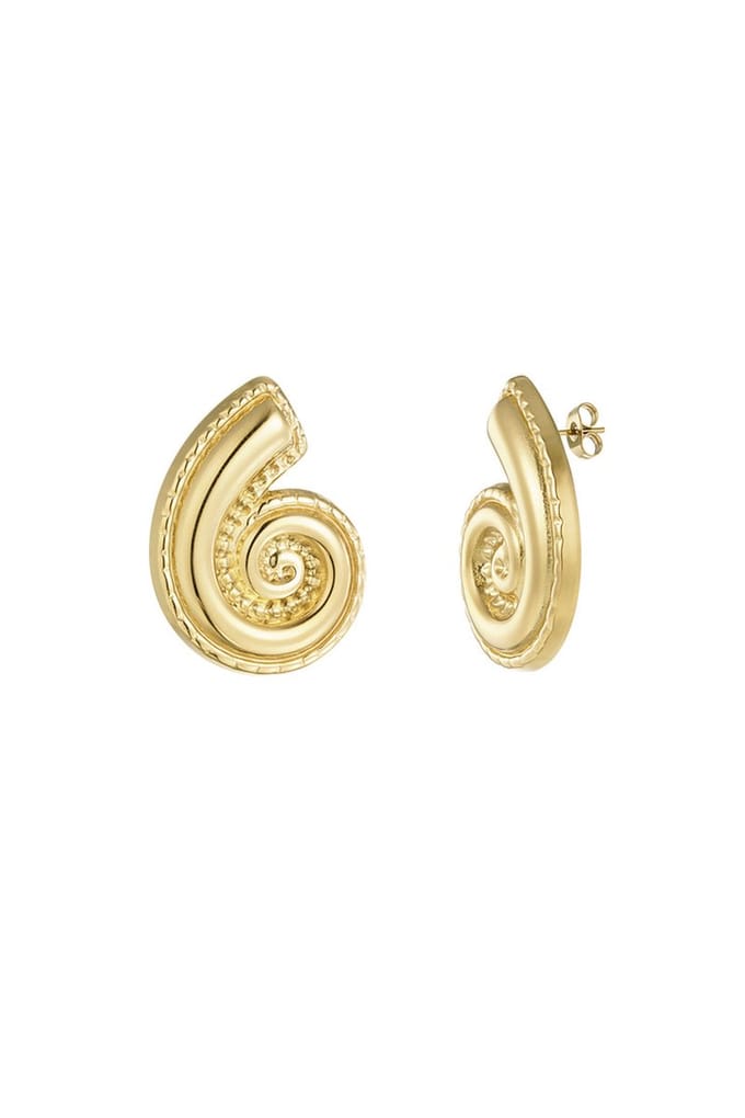 Bijoutheek Oorknoppen Statement Schelp Goud