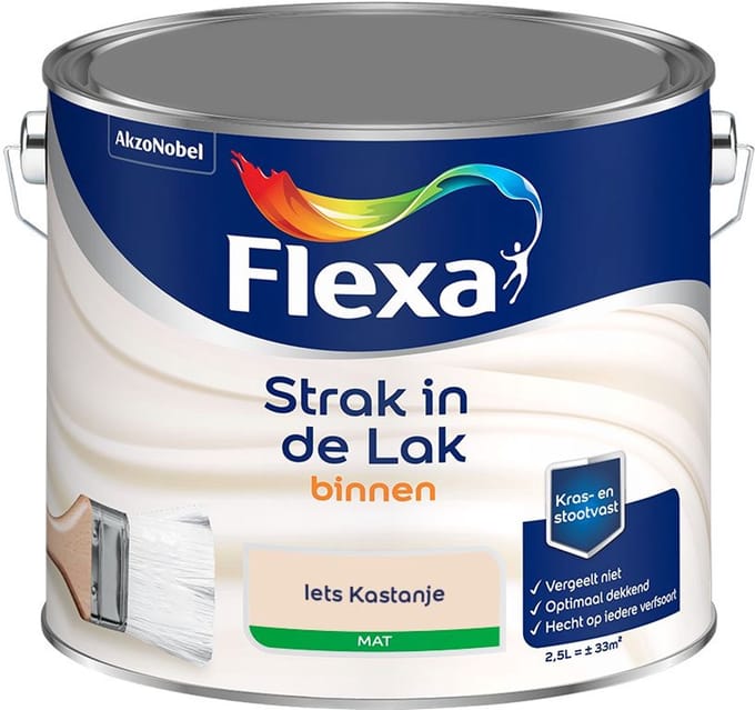 Flexa - Strak In De Lak Binnenlak Mat - Iets Kastanje - Mengverf - 2,5 L