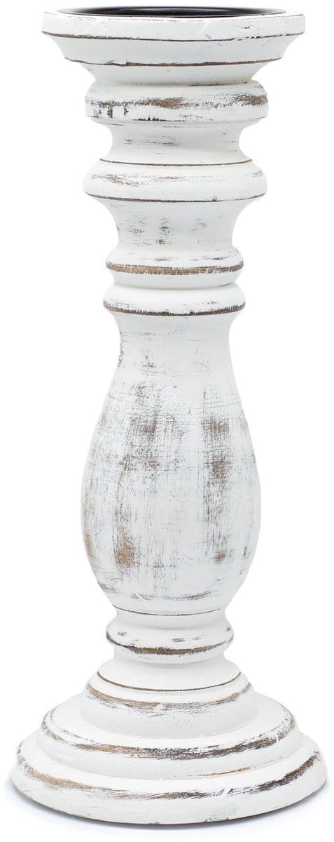 Klassieke kaarsenstandaard - Witkalk - 30x10cm - Medium