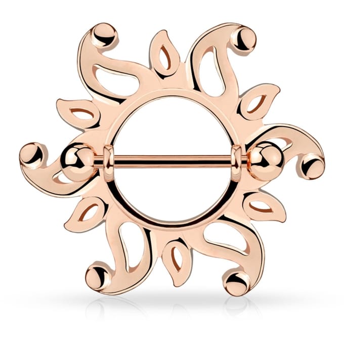 Tepelpiercing zonnetje 1.6x14 - rose - LMPiercings