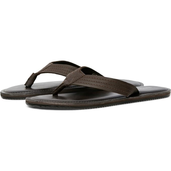Jack & Jones Washton Leren Heren Bruine Stone Slippers