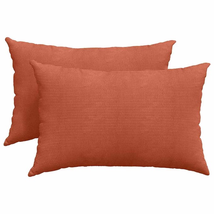 vidaXL - Zitkussens - 2 - pcs - Rood - Oranje - 60 - x - 40 - cm - Corduroy - stof