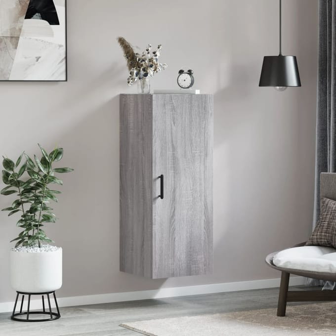 vidaXL - Bovenkast - 34,5x34x90 - cm - grijs - sonoma - eikenkleurig