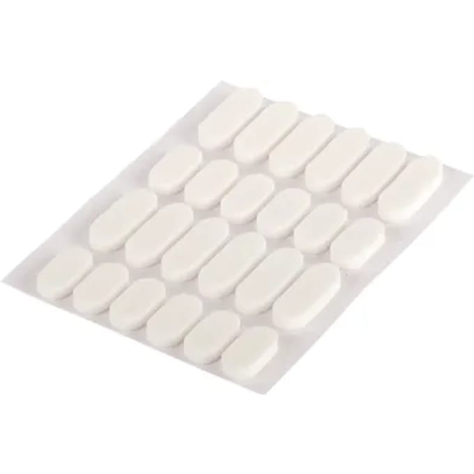 Fix-o-moll Stootdop - Zelfklevend - Wit - Elastomeer - 16x8mm/22x8mm - 24 Stuks