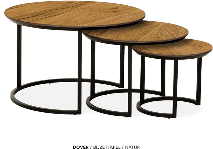 Maxfurn - Set van 3 ronde salontafel | kleur: Natur