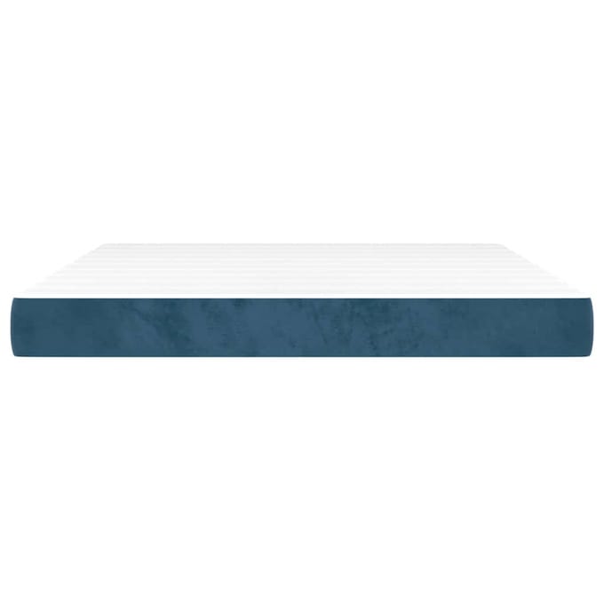 vidaXL - Pocketveringmatras - medium - 160x210x20 - cm - fluweel - donkerblauw