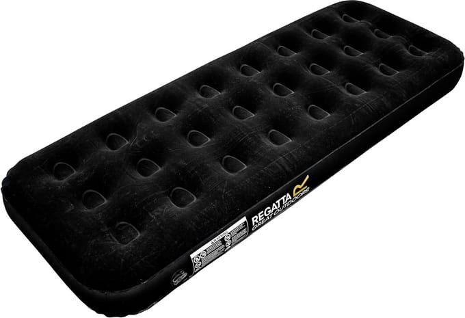 Opblaasbaar matras voor 1 persoon - Zwart, Velours Comfort