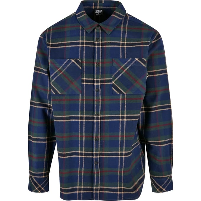 Urban Classics - Checked Mountain Shirt Overhemd - S - Blauw/Groen
