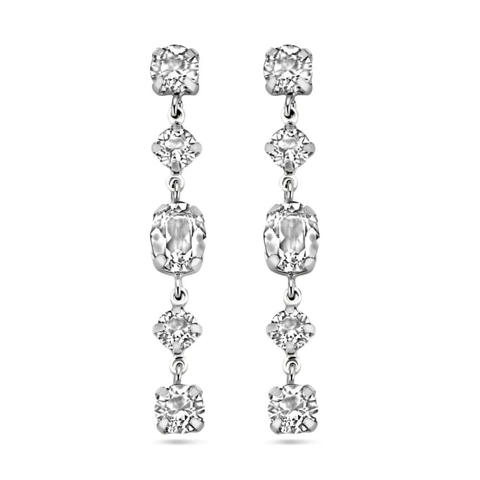 Zilver Gerhodineerd Oorhangers Swarovski 1338677