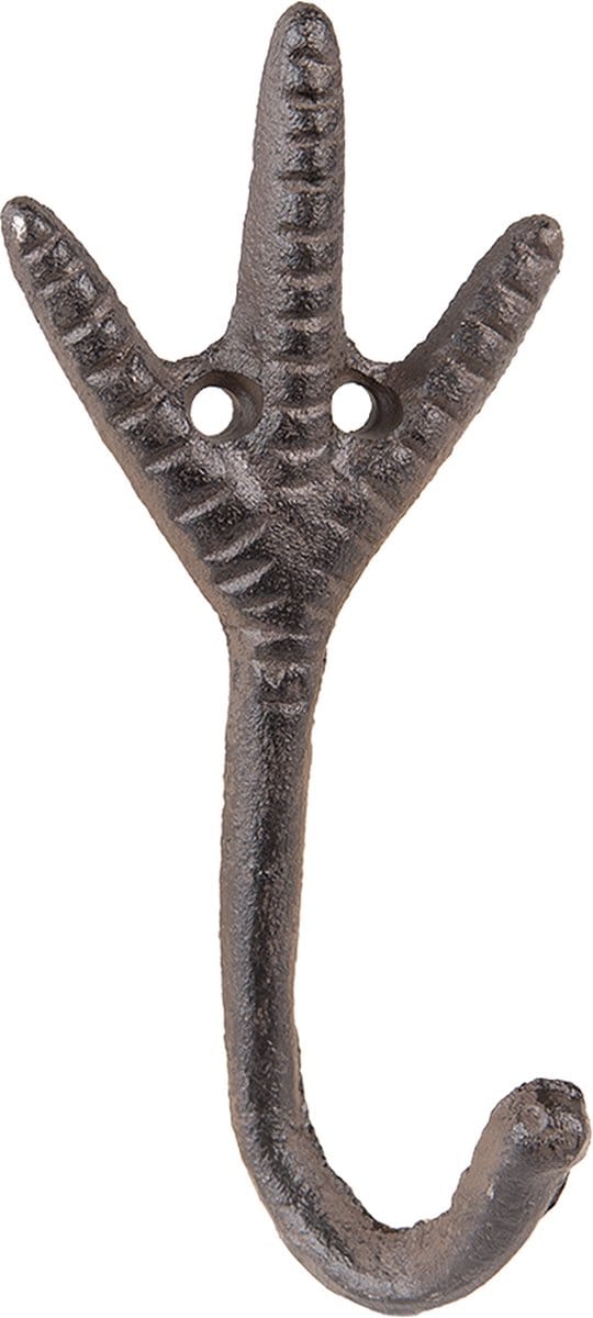 Clayre & Eef Wandhaak Poot 7x5x14 cm Bruin IJzer