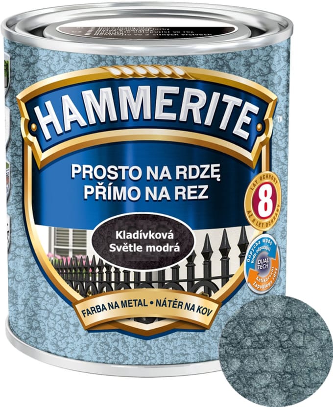 Hammerite Direct op roest hamer 0,7l, Lichtblauw