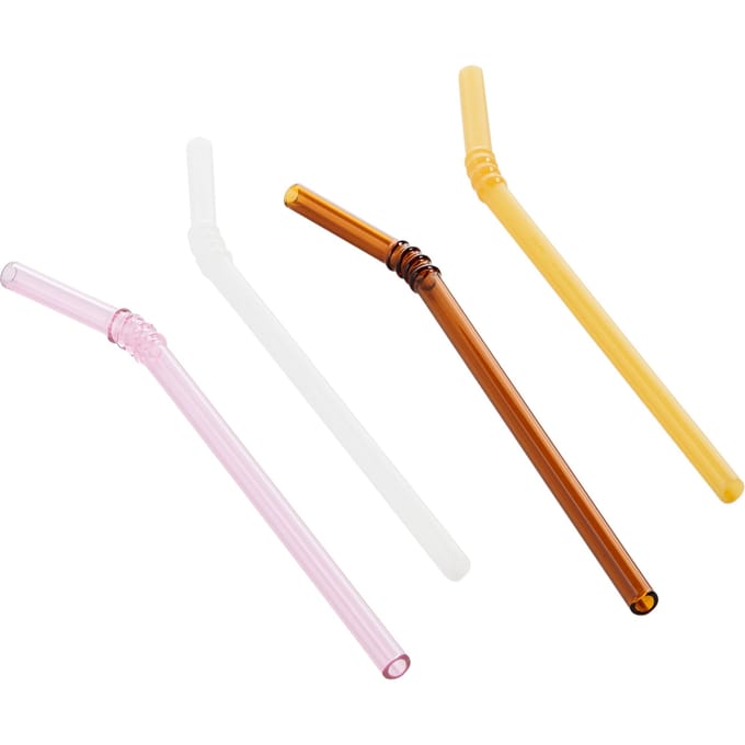 HAY - Sip Straw Set van 4 glazen rietjes - HAYSipStrawSwirl