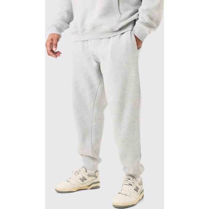 Plus Essential Slim Fit Joggers In Grey Marl | Size 2XL