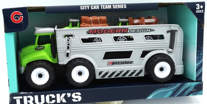 City car team serie vrachtauto met 2 kleine trucks