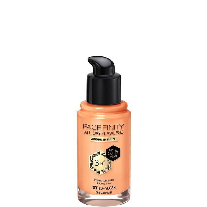 Max Factor Facefinity All Day Flawless 3 in 1 Vegan Foundation 30ml (Various Shades) - C85 - CARAMEL
