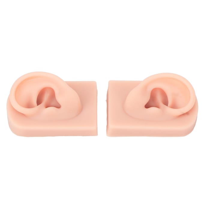1 Paar Siliconen Oor Model Flexibel Zacht Herbruikbaar Gesimuleerde Menselijke Huid Siliconen Piercing Model Light Skin Tone beige
