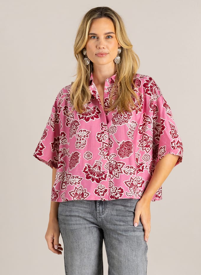 IVY BEAU Gilayla Tops - Pink/Multi-Colour - maat 38