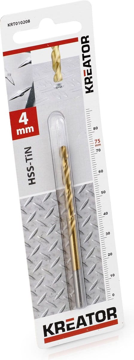Kreator KRT010208 Hss Tin Metaalboor 4 x 75 mm