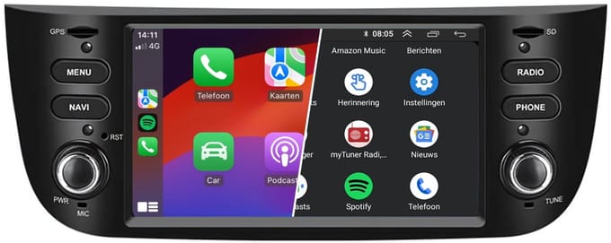 Android autoradio geschikt voor Fiat Punto Linea | 2010 t/m 2016 | Android 13 | Draadloos Apple Carplay & Android auto | 4GB + 64GB | 8-core | Denago | 2025 model | 2010 2011 2012 2013 2014 2015 2016 | Bluetooth & Wifi