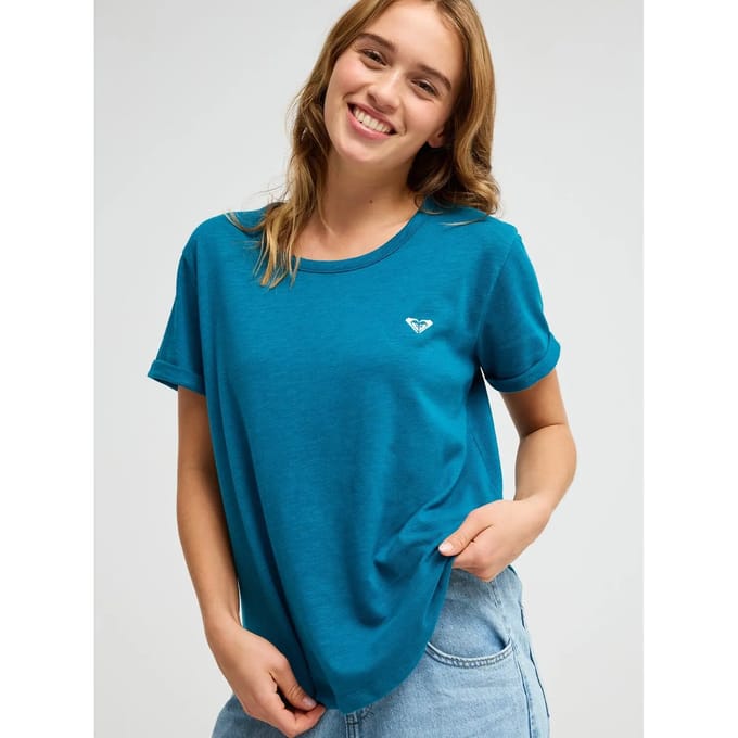 Roxy Ocean Wave Regular Fit T-shirt Met Korte Mouwen Blauw M Vrouw